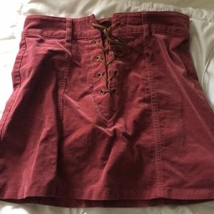Forever 21 lace up suede skirt